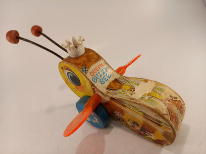 Fisher Price Wooden Queen Buzzy Bee Toy 1960s Vintage Good Condition