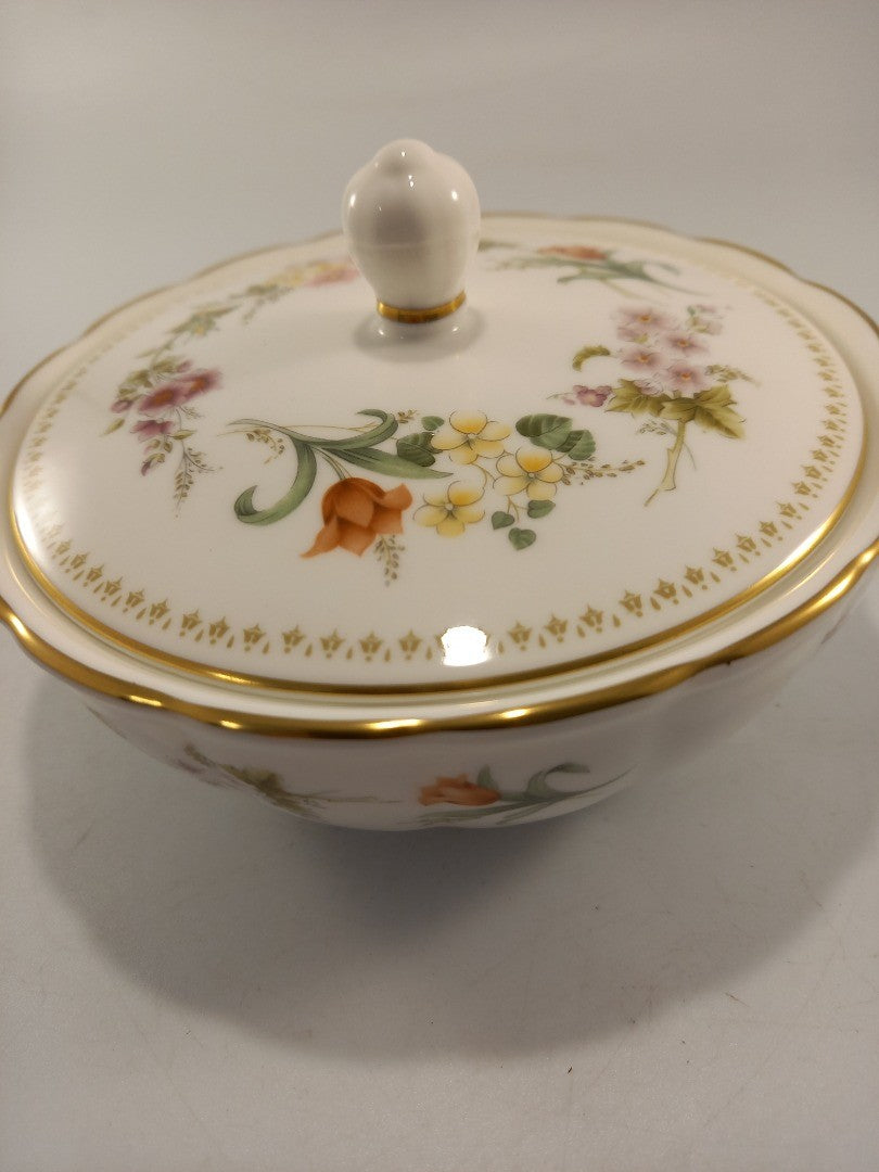 wedgewood trinket bowl lidded dish mirabelle floral with golden edge BNIB