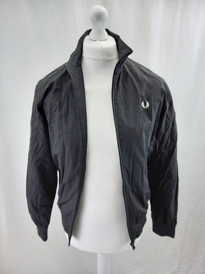 Fred Perry Black Full Zip Lightweight Jacket Coat Size XS Excellent Condition