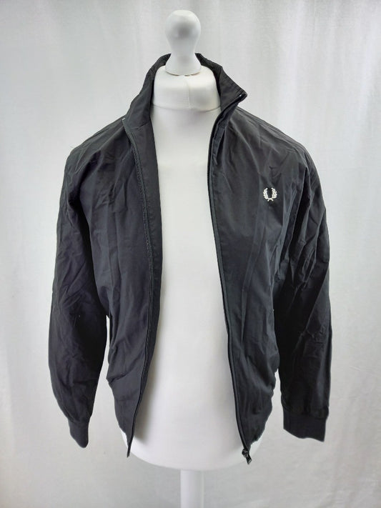 Fred Perry Black Full Zip Lightweight Jacket Coat Size XS Excellent Condition