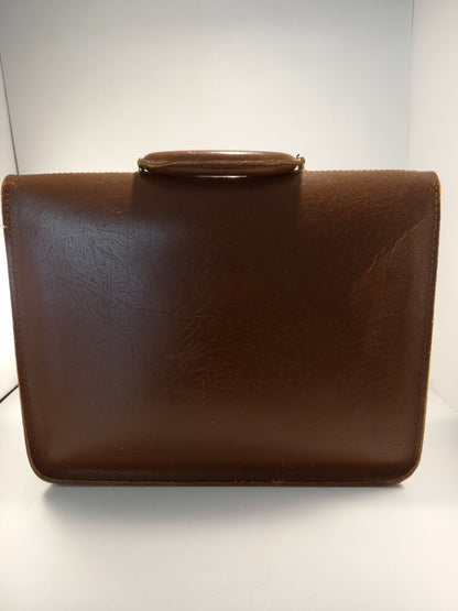 leather satchel brief case brown vintage