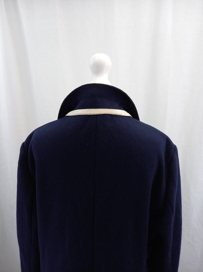 jigsaw jacket blazer navy blue wool mix single breasted size 16