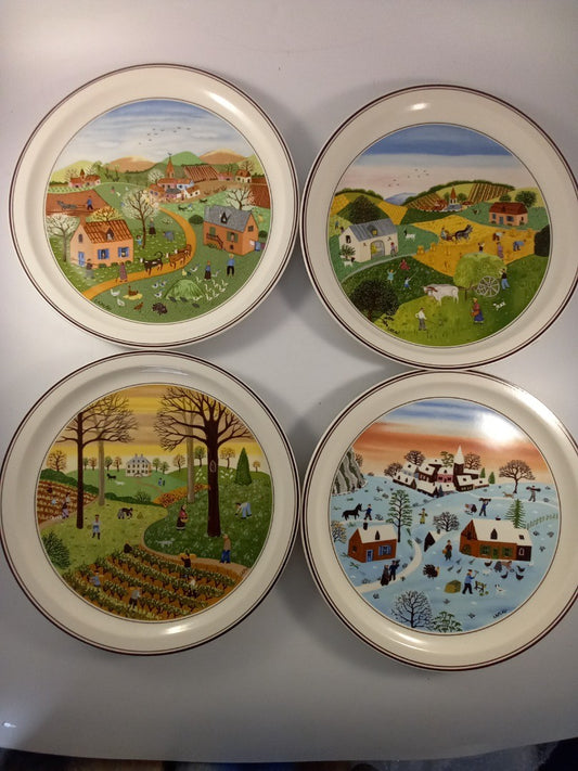 decorative plates x4 seasons villeroy and boch spring summer autumn winter