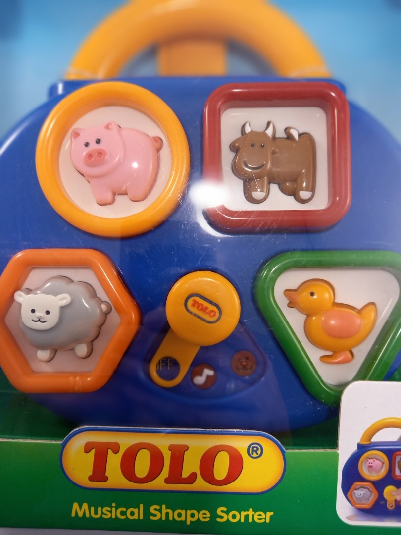 tolo musical shape sorter 12 mths + animal sounds music cow pig sheep duck BNIB