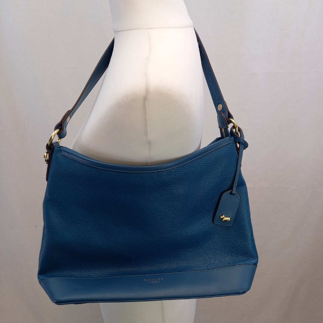 Radley Light Blue Leather Hand Bag Excellent