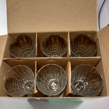 EClat Cristal D'Arques 6 x Crystal Cut Champagne Glasses Original Box Excellent