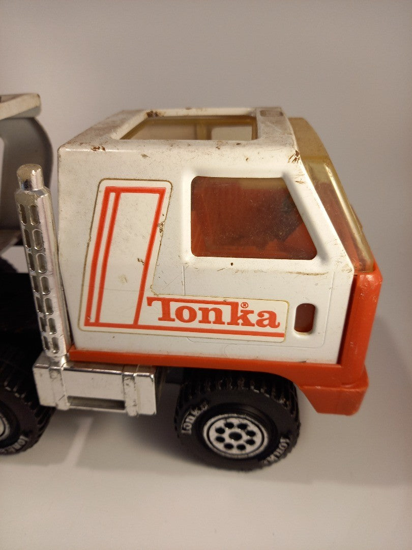 Large Mighty Tonka Metal Car Carrier 53125 1978 White Red VGC