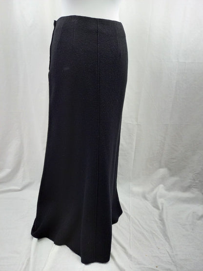 Claudia Strater Black Wool Blend A-Line Maxi Skirt - Size UK 16