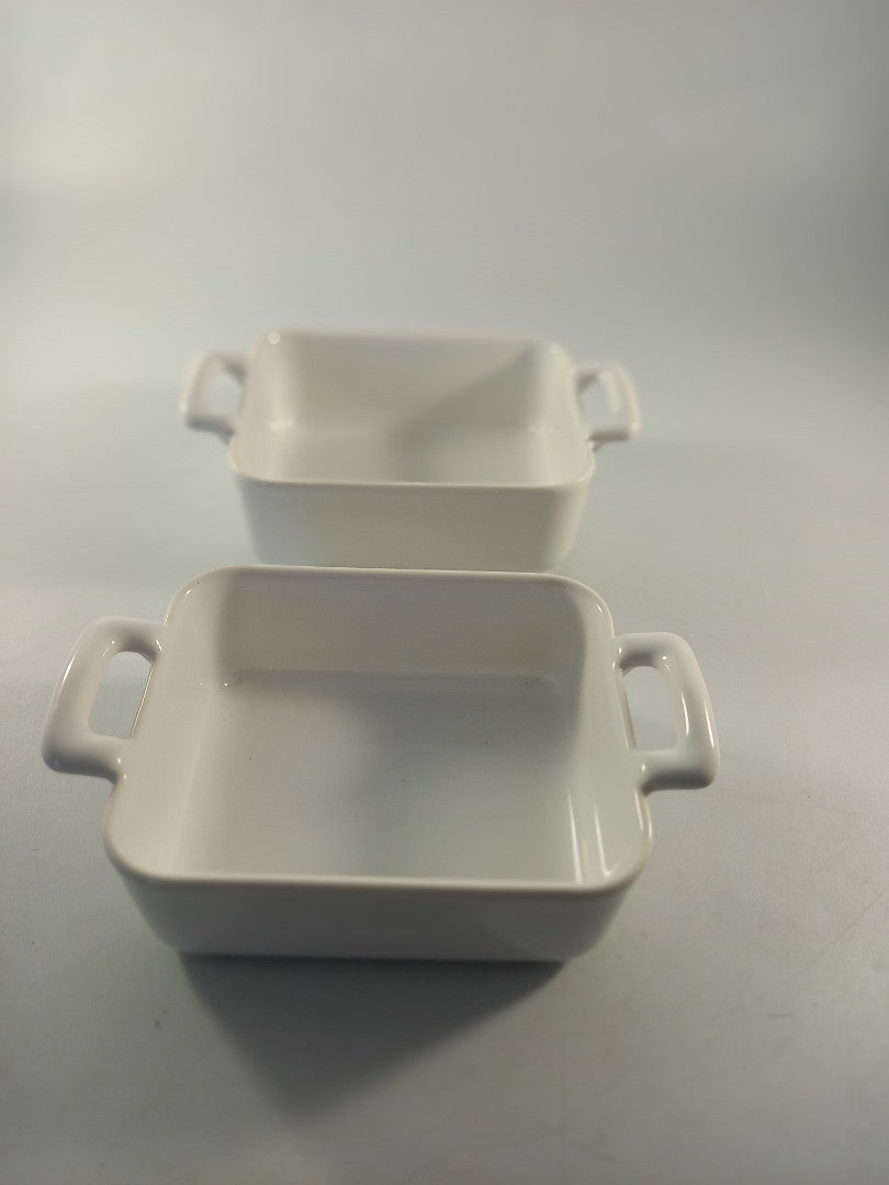 ramekin mini casserole dish x2 pair revol belle cuisine white ceramic VGC