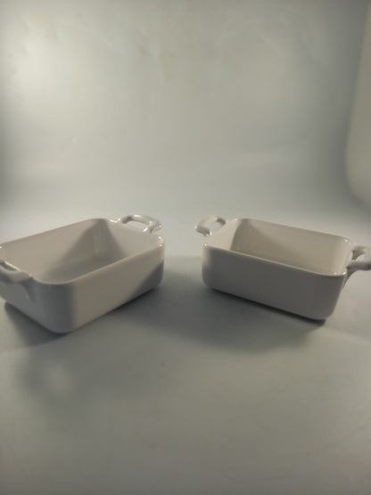 ramekin mini casserole dish x2 pair revol belle cuisine white ceramic VGC