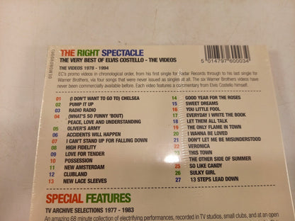 The Right Spectacle The Very Best Of Elvis Costello - The Videos DVD New & Sealed