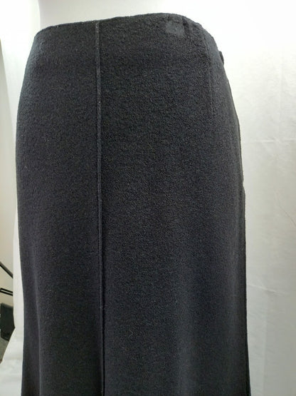 Claudia Strater Black Wool Blend A-Line Maxi Skirt - Size UK 16