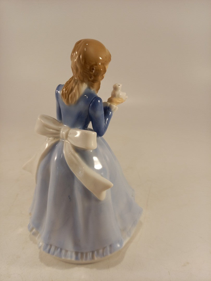 Alfretto Porcelain Figurine Girl Bird & Hat 14.5cm Excellent Condition