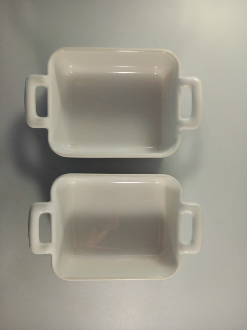 ramekin mini casserole dish x2 pair revol belle cuisine white ceramic VGC