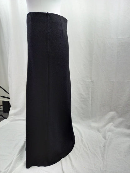 Claudia Strater Black Wool Blend A-Line Maxi Skirt - Size UK 16