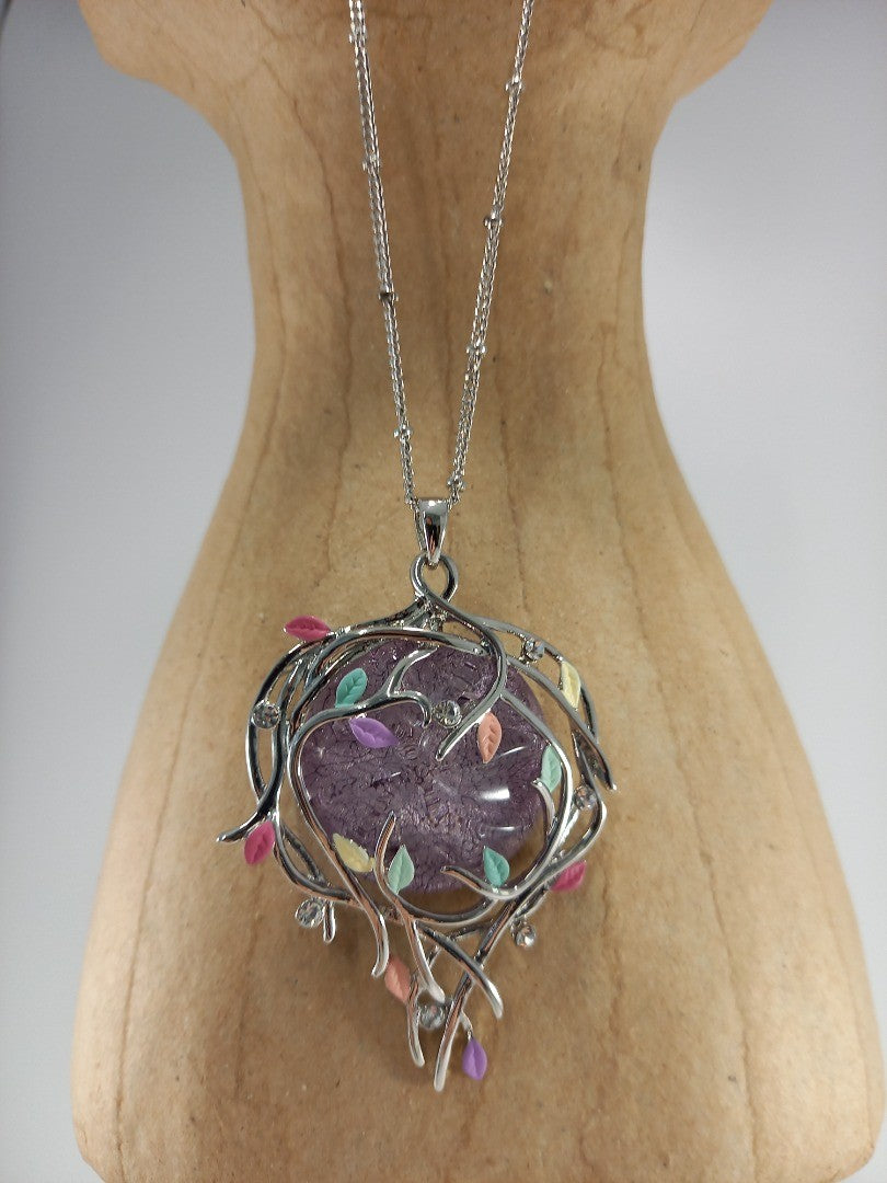 Byzantium Collection Jewellery Necklace With Large Colourful Pendant Boxed