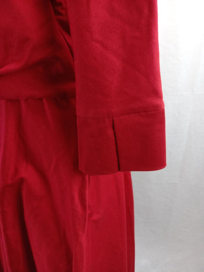 phase eight dress red fit and flare size 14 long sleeves cotton with stretch