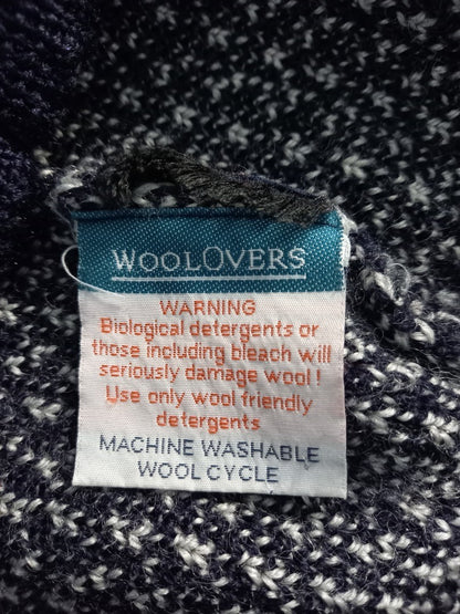 woolovers jumper navy blue and white size medium wool with fault