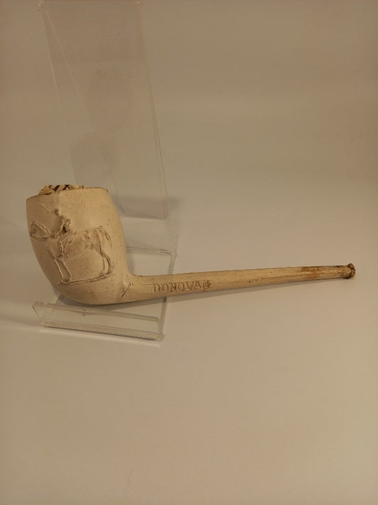 Donovan Embossed White Clay Smoking Pipe Vintage