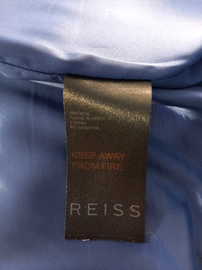 reiss dress blue  short sleeves v neck and fixed wrap top size uk 6 with defect