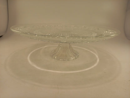 Classic Style Glass Cake Stand 25cm Vintage Retro Shabby Chic VGC