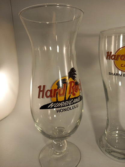 Hard Rock Cafe Honolulu Sharm El Sheikh Collectable Glasses Set of 3