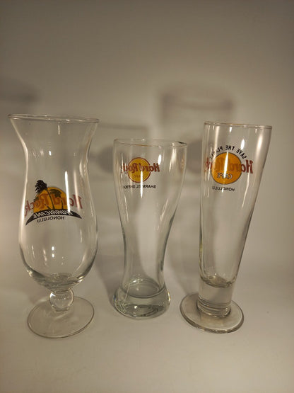 Hard Rock Cafe Honolulu Sharm El Sheikh Collectable Glasses Set of 3