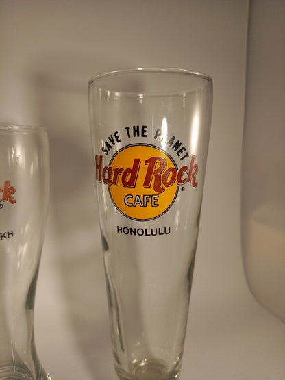 Hard Rock Cafe Honolulu Sharm El Sheikh Collectable Glasses Set of 3