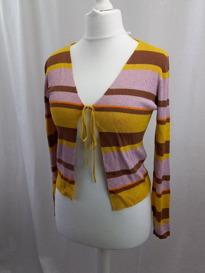 Vero Moda Striped Multicoloured Tie Front Cardigan NWT - Size M