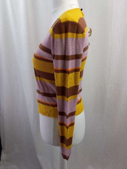 Vero Moda Striped Multicoloured Tie Front Cardigan NWT - Size M