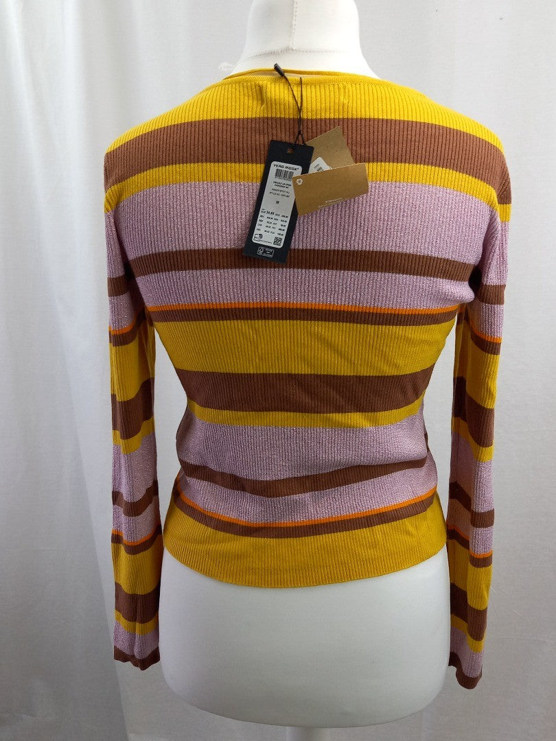 Vero Moda Striped Multicoloured Tie Front Cardigan NWT - Size M