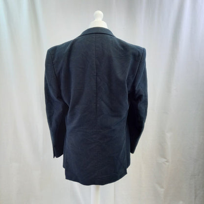 Austin Reed Blue Blazer Pure Cotton UK XL Excellent