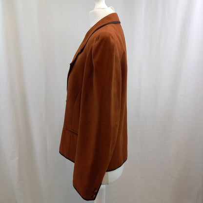 Vintage Burnt Orange Womens Pure  Woollen Blazer UK 14 Excellent