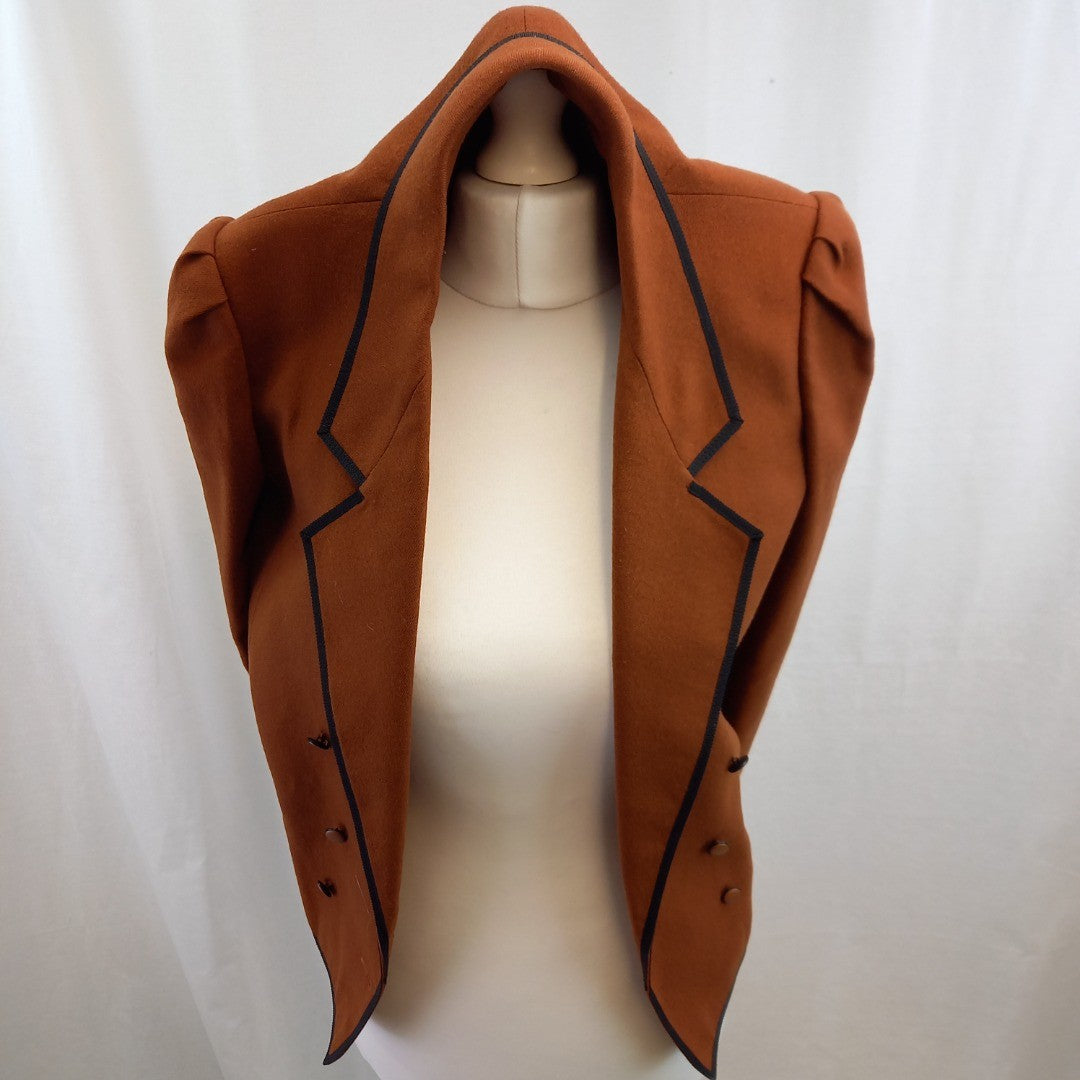 Vintage Burnt Orange Womens Pure  Woollen Blazer UK 14 Excellent