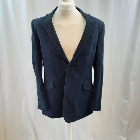 Austin Reed Blue Blazer Pure Cotton UK XL Excellent