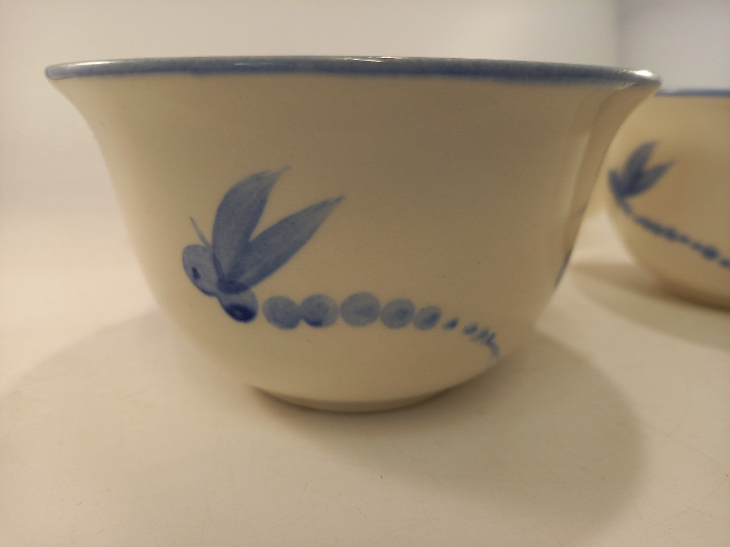 Poole Pottery Blue Dragonflies Small 4.5" Bowls Excellent Condition Rare