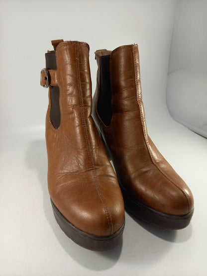 Russell & Bromley Brown Platform Chelsea Boots Size 6Excellent Condition