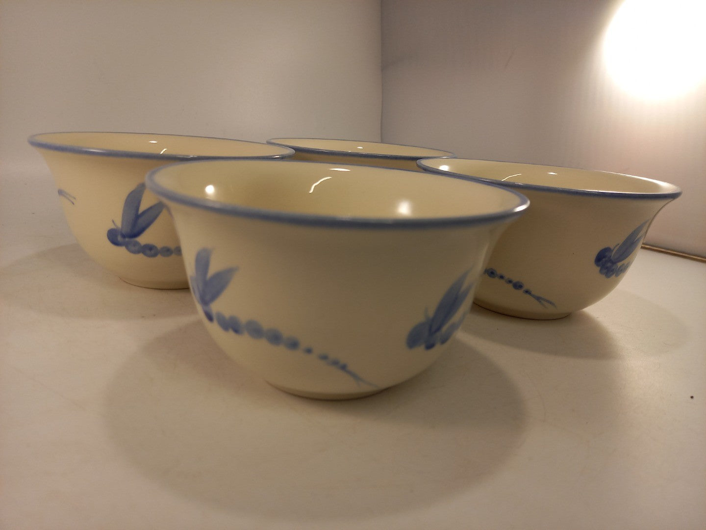 Poole Pottery Blue Dragonflies Small 4.5" Bowls Excellent Condition Rare