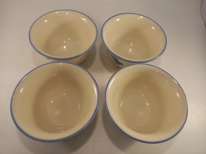 Poole Pottery Blue Dragonflies Small 4.5" Bowls Excellent Condition Rare