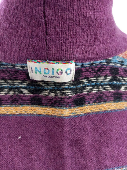 Indigo M&S Purple Mix Short Wool Mix Cardigan Size 14 Good Condition