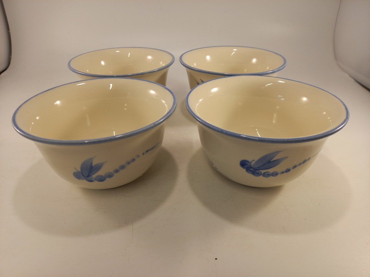 Poole Pottery Blue Dragonflies Small 4.5" Bowls Excellent Condition Rare