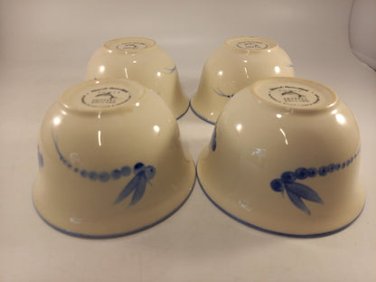 Poole Pottery Blue Dragonflies Small 4.5" Bowls Excellent Condition Rare