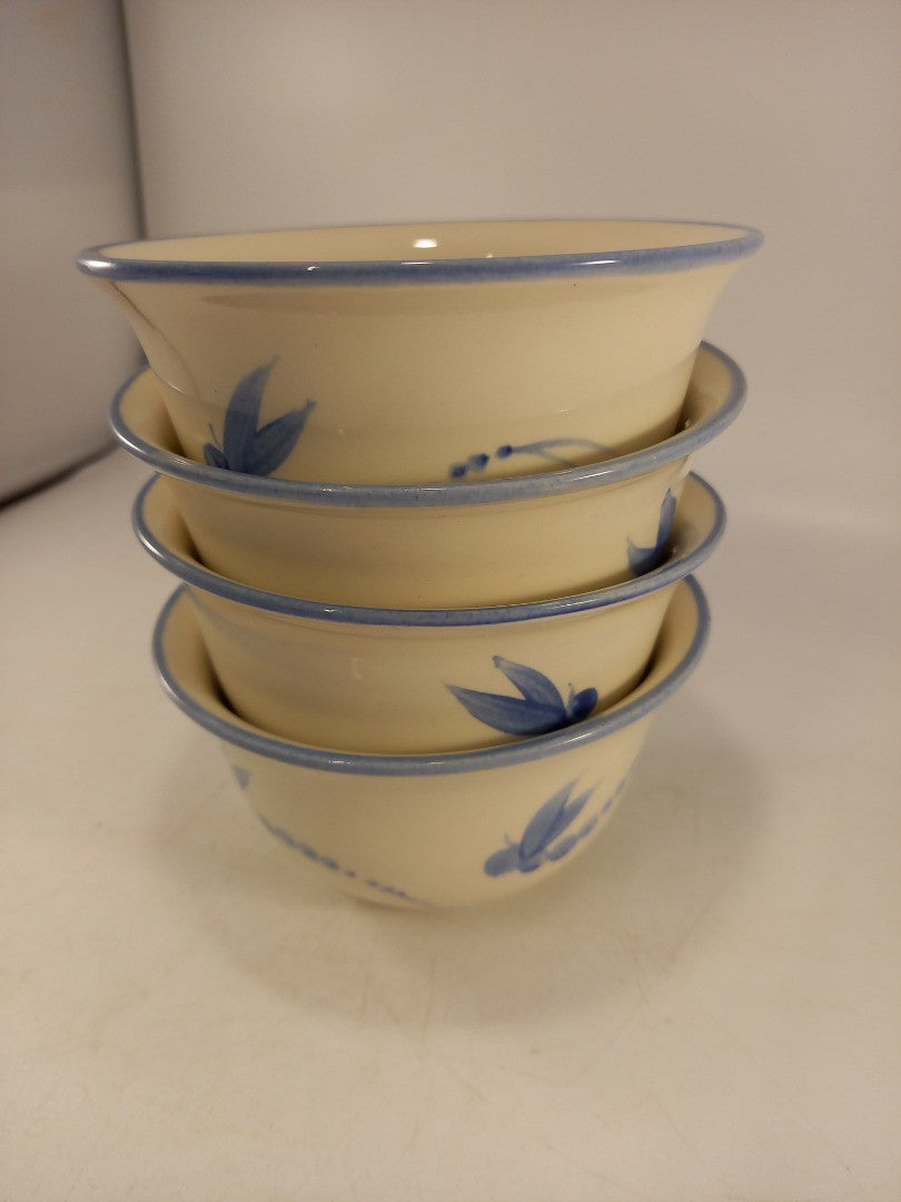 Poole Pottery Blue Dragonflies Small 4.5" Bowls Excellent Condition Rare