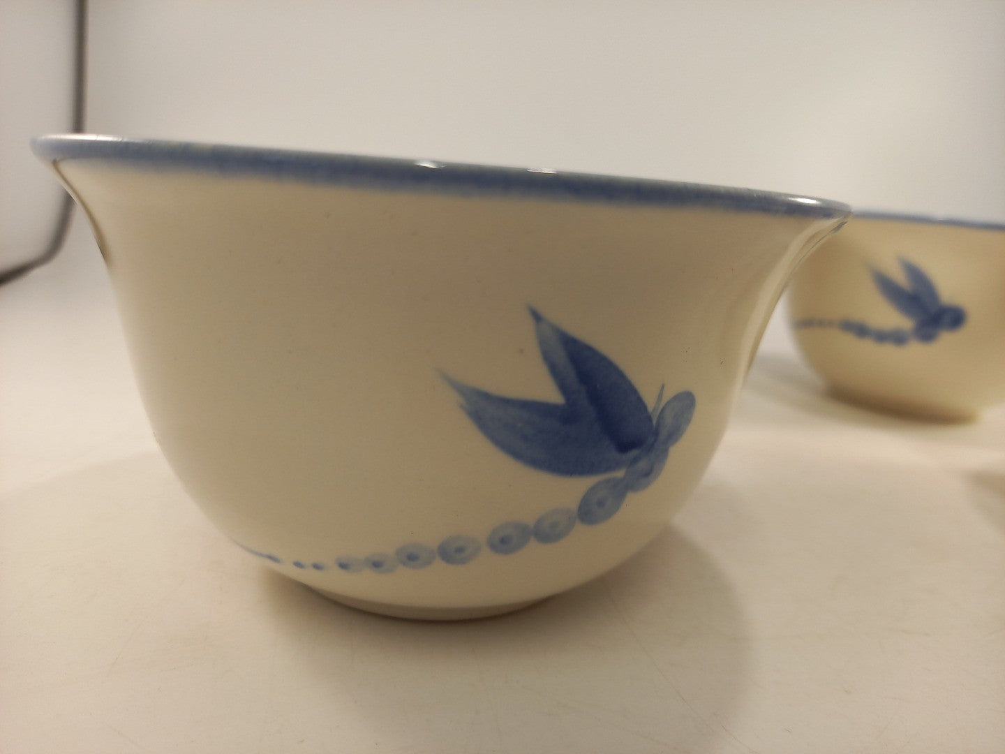 Poole Pottery Blue Dragonflies Small 4.5" Bowls Excellent Condition Rare