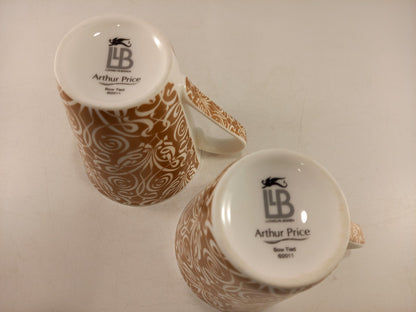 Arthur Price By Laurence Llewelyn-Bowen Mugs Bow Tied 2011 Excellent Condition