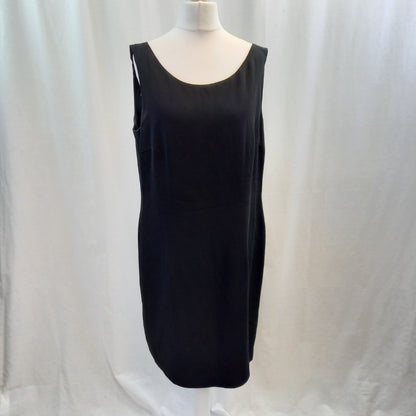 Maka Luxe Black Dress Vintage Italian Lined UK 14 Good