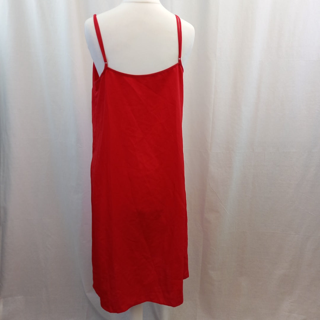 Hush Red Dress With Red Slip Dress Hilja Frill Dress UK 12 BNWT £110 RRP