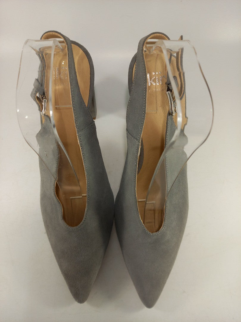 Kin Grey Suede Block Heels Shoes by John Lewis Size 8 Brand New