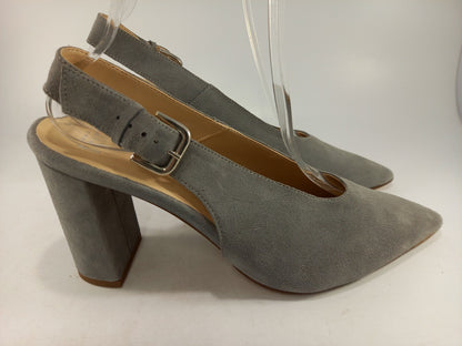 Kin Grey Suede Block Heels Shoes by John Lewis Size 8 Brand New