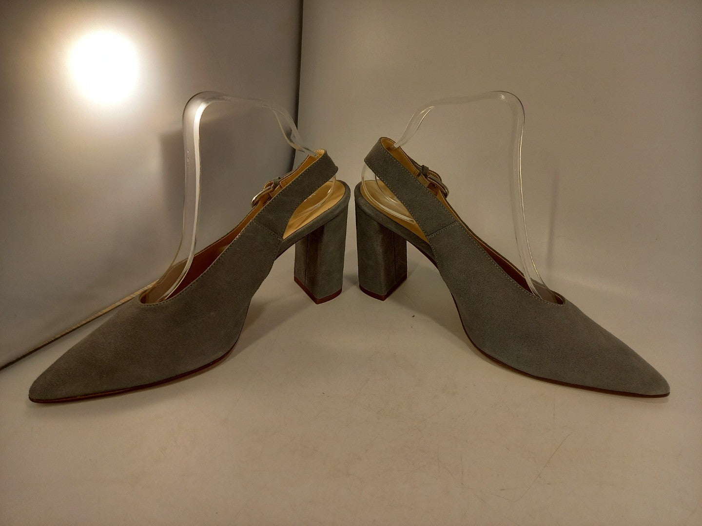 Kin Grey Suede Block Heels Shoes by John Lewis Size 8 Brand New